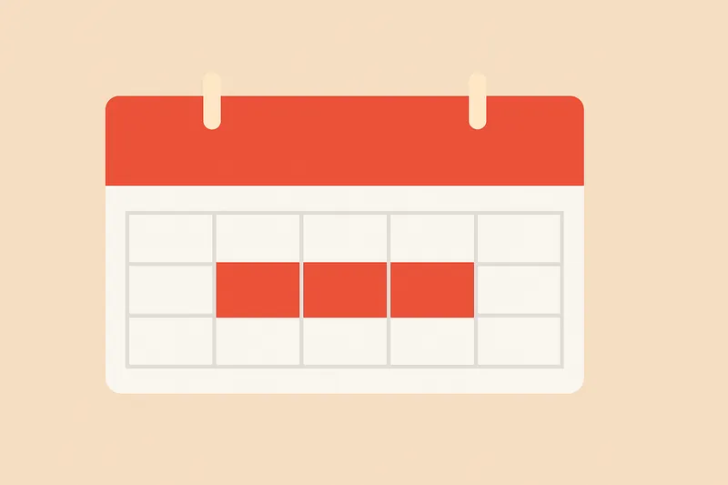 「大型連休」という表現を象徴するカレンダーの抽象的な構図。