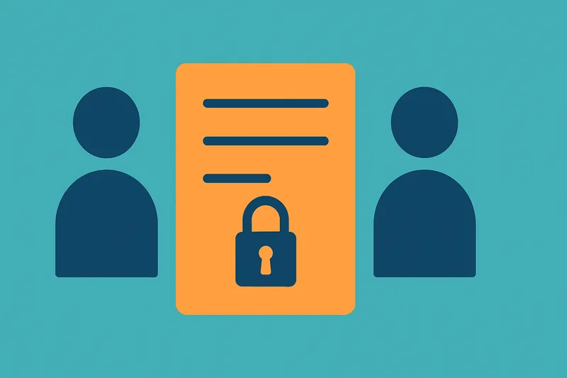 秘密のレシピを知る人物が2人だけという状況を象徴する鍵付きレシピの抽象アイコン。