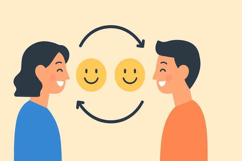 笑顔が伝染するミラーニューロン効果の構図