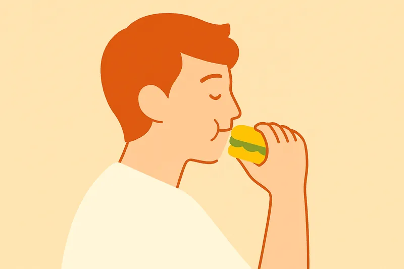 zatsugaku diet man eating burger