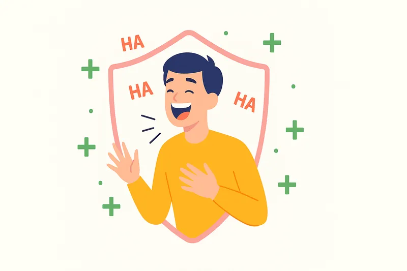 楽しく笑って免疫力が高まるイメージの人物シーン。