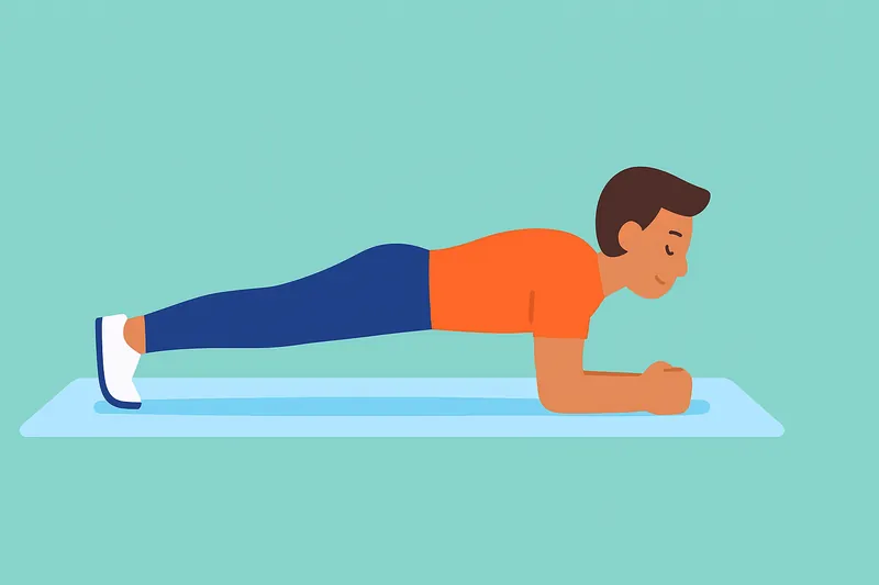 体幹トレーニングのプランクをしている人物。