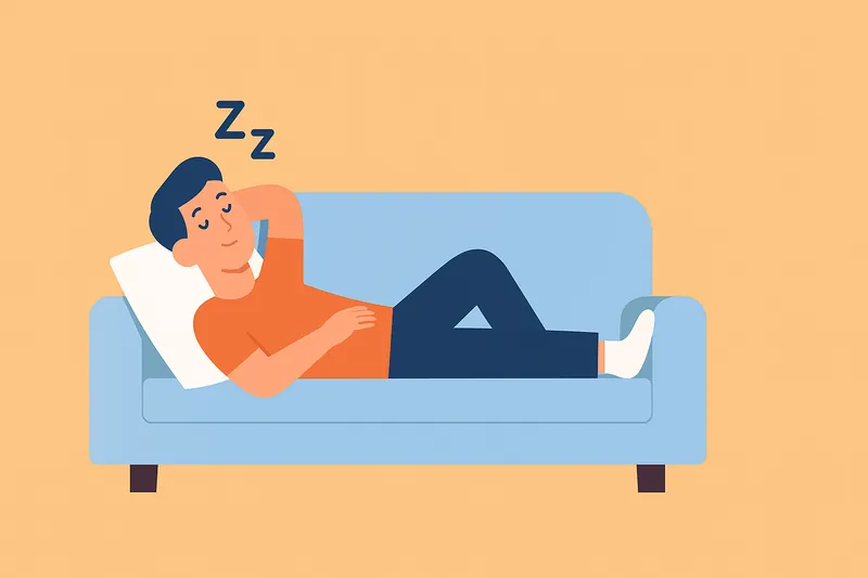 20分程度の昼寝をしているリラックスした人物