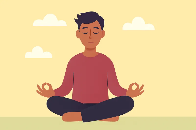 瞑想で心を落ち着ける人物。