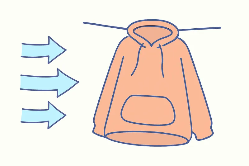 zatsugaku instructive hoodie drying in wind