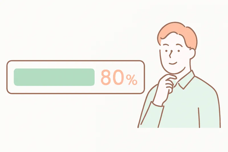 zatsugaku instructive man with 80 percent progress bar