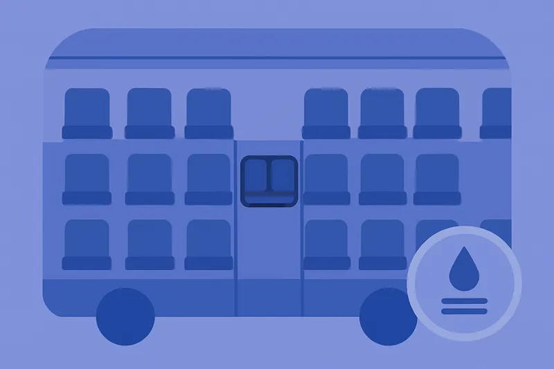 zatsugaku useful blue bus with water symbol