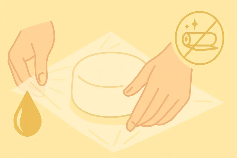 zatsugaku useful hands applying oil to round object