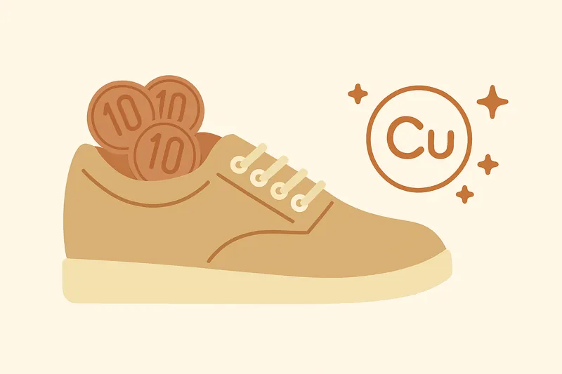 zatsugaku useful shoe with coins and copper symbol