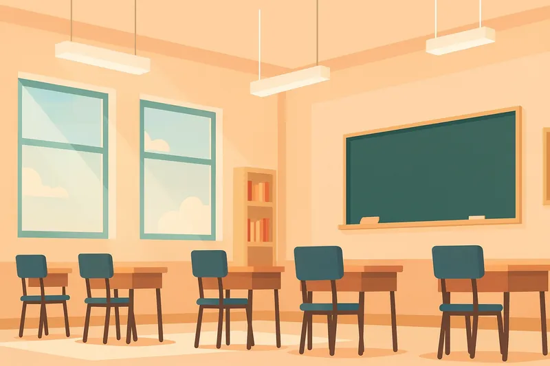 教室の天井が高い理由（開放感）を示す構図