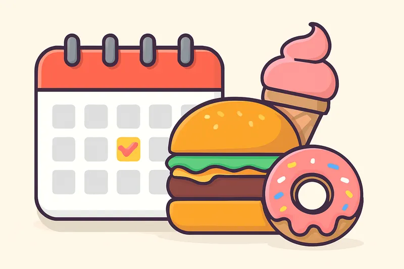 zatsugaku diet calendar with junk food