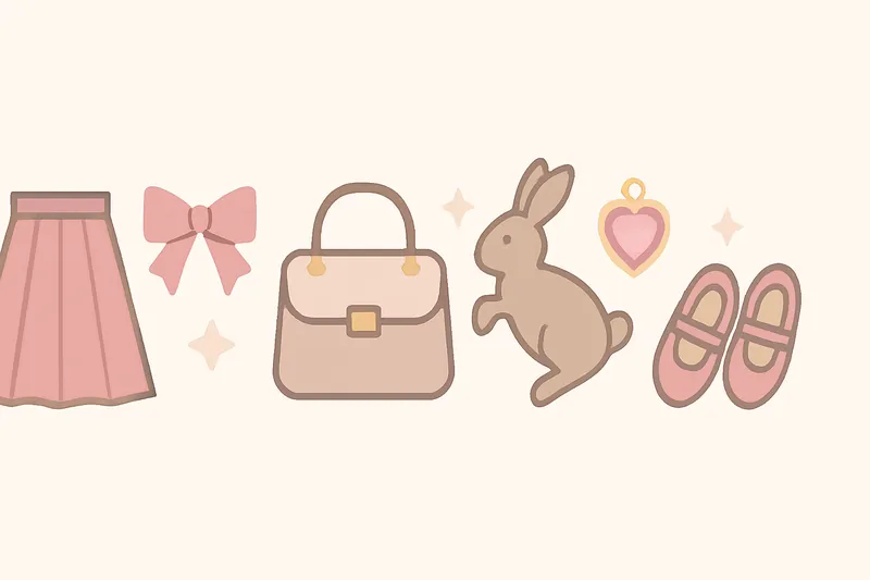 zatsugaku diet pink skirt bow bag bunny heart shoes