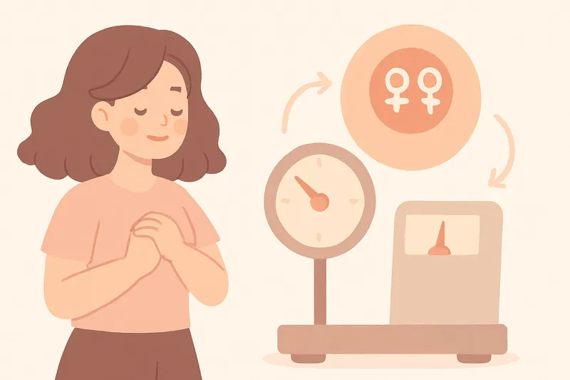 zatsugaku diet woman with weight scale and female symbols