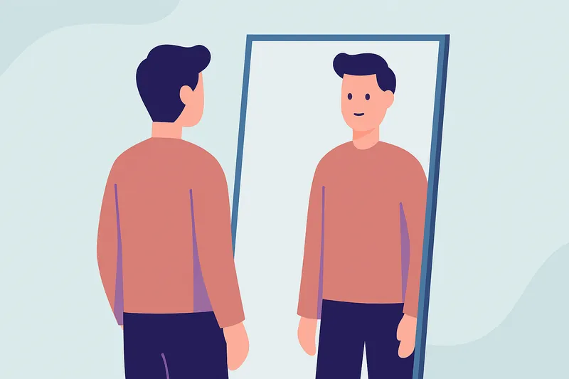 zatsugaku frivolous man looking in mirror