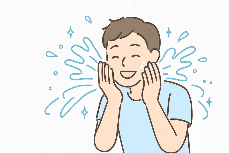 zatsugaku instructive man washing face