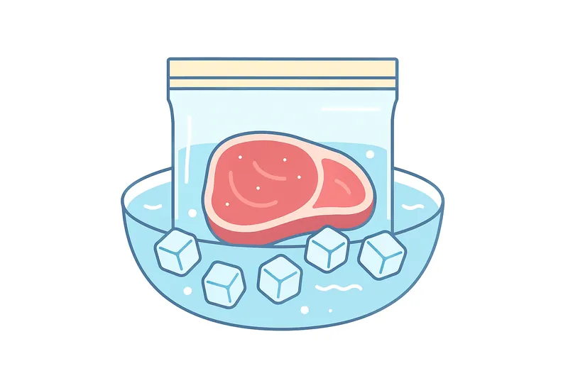 zatsugaku instructive thawing meat in water