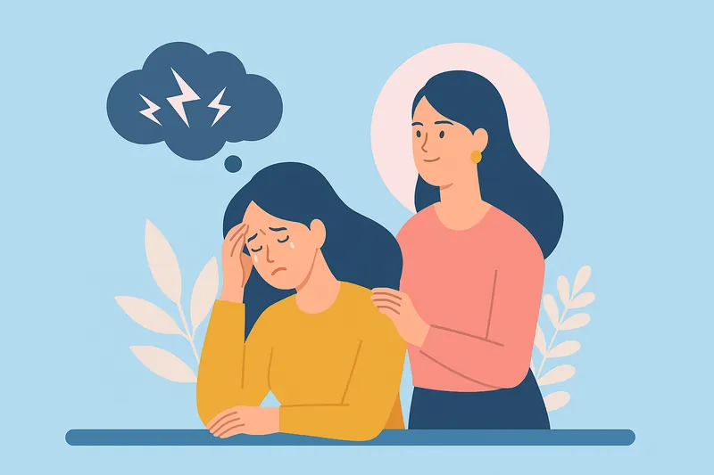 zatsugaku psychology comforting sad woman