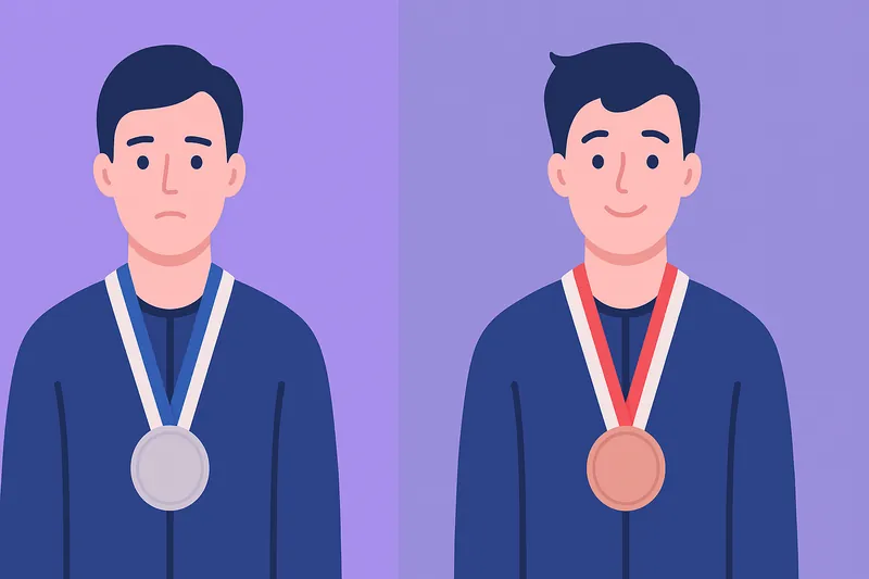 zatsugaku psychology sad silver medal man vs happy bronze medal man