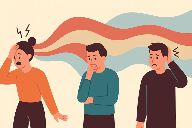 zatsugaku psychology three people thinking stress