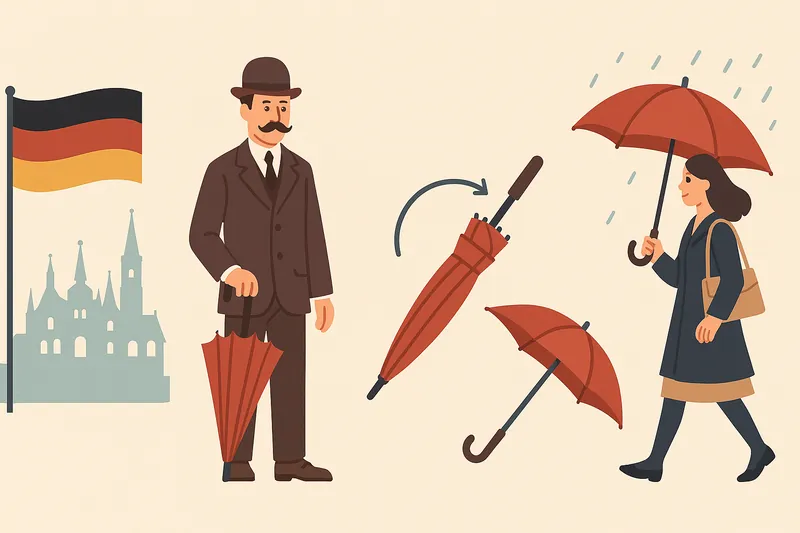 zatsugaku rainy season german umbrella illustration