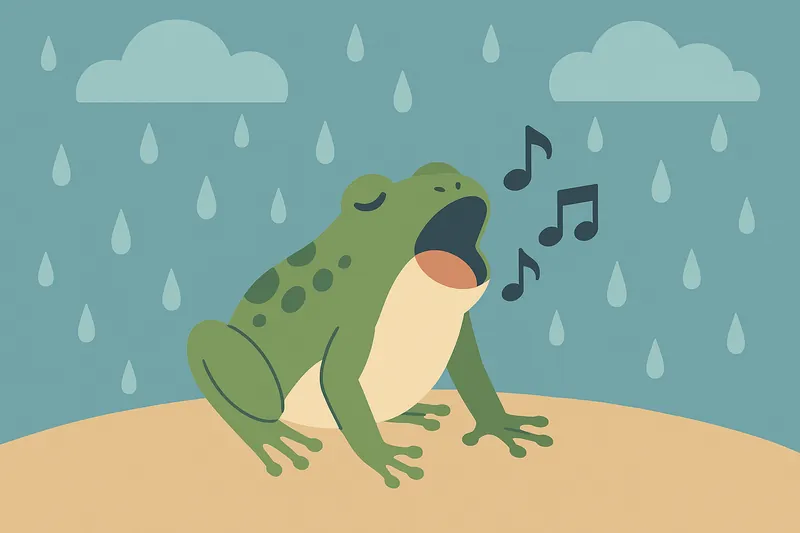 zatsugaku rainy season singing frog in rain