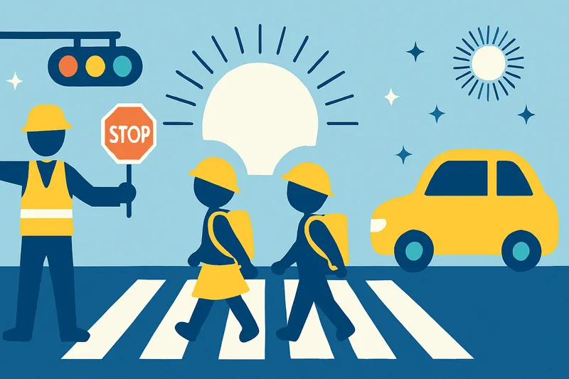 zatsugaku school children crossing street