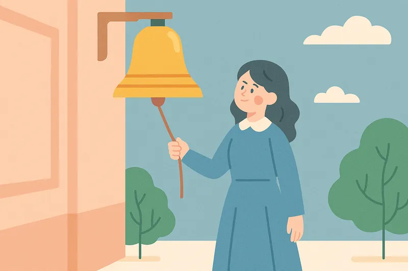 zatsugaku school girl ringing bell