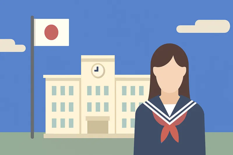 zatsugaku school japanese student and school building