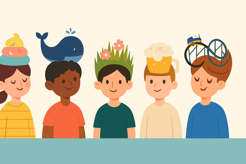 zatsugaku school kids with fun hats