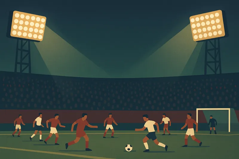 zatsugaku soccer football match at night