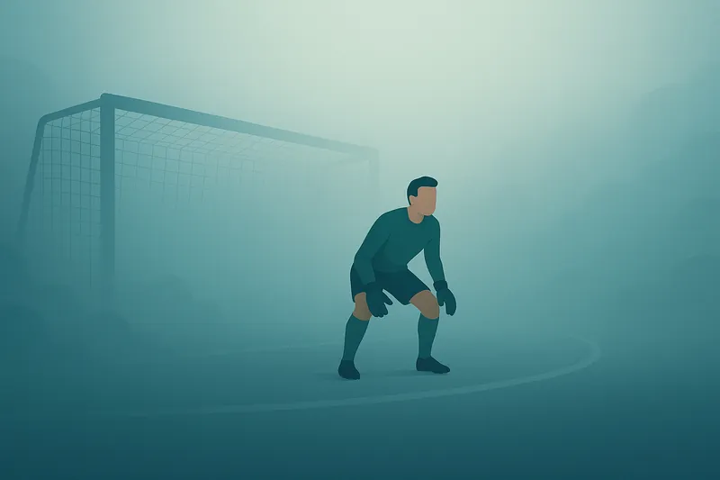 zatsugaku soccer goalkeeper in fog