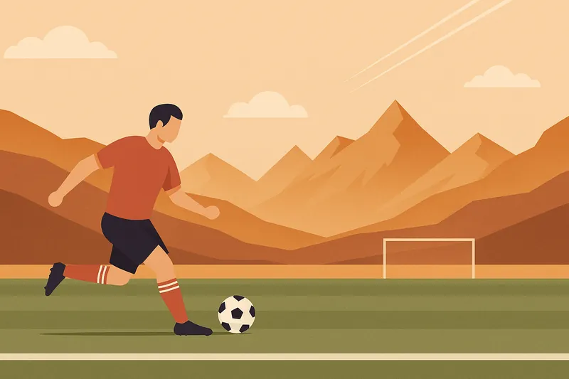 zatsugaku soccer man playing soccer with mountains in background