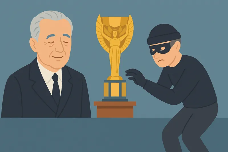 zatsugaku soccer thief stealing trophy from sleeping man