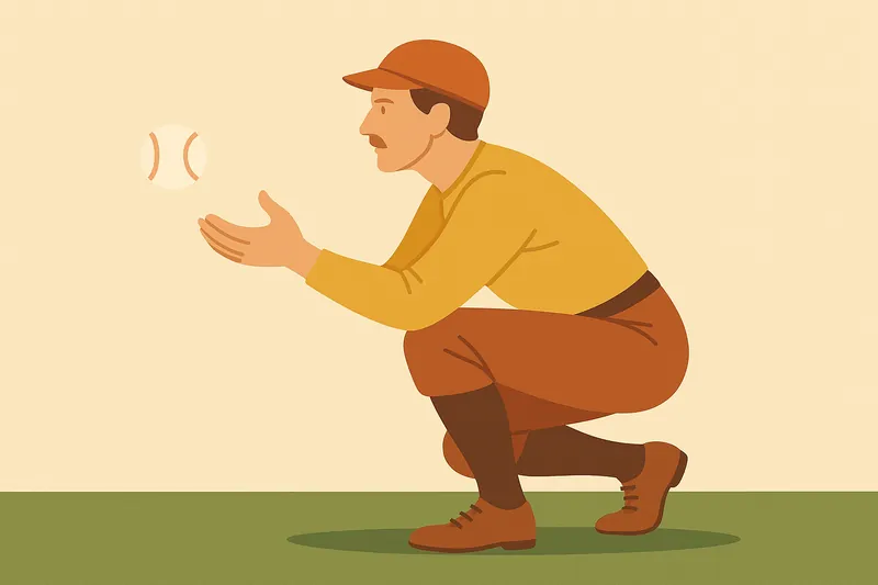 zatsugaku sports baseball catcher preparing to catch