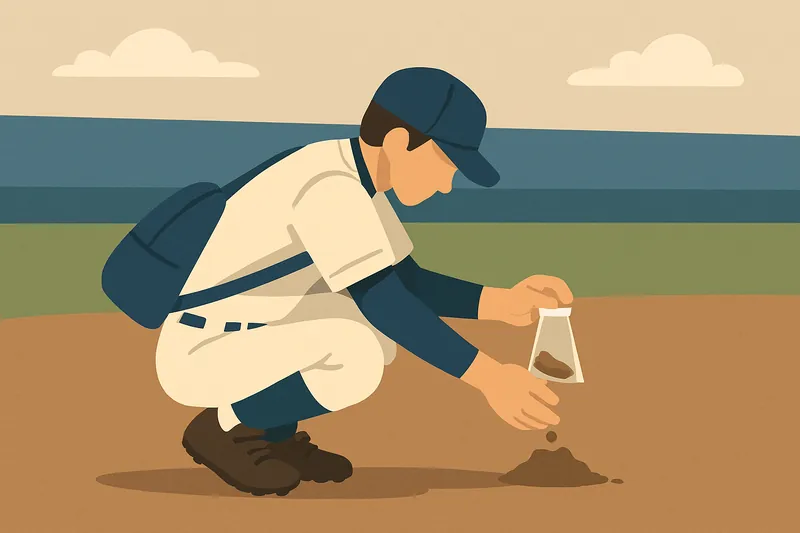 zatsugaku sports baseball player collecting soil sample