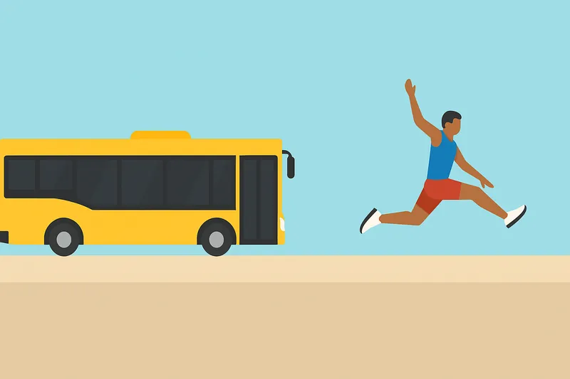 zatsugaku sports bus and athlete jumping