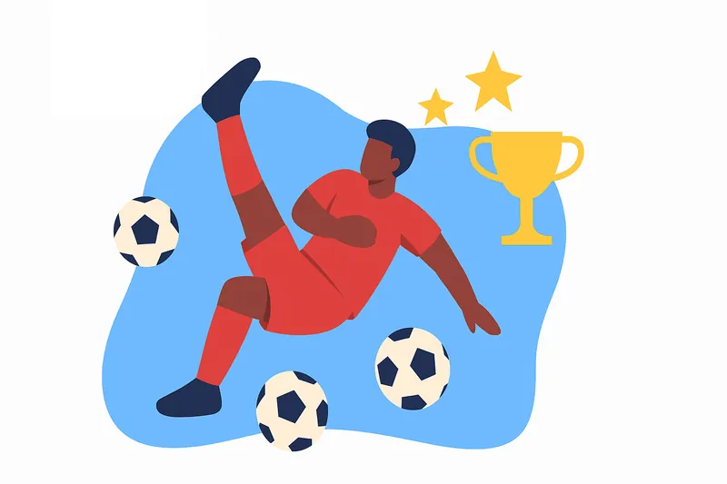 zatsugaku sports football player with trophy