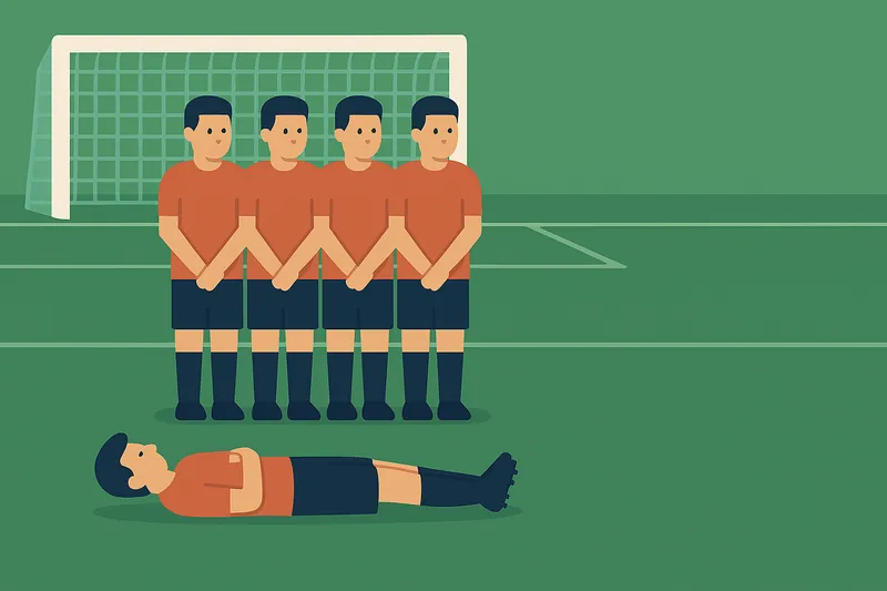 zatsugaku sports football wall player down