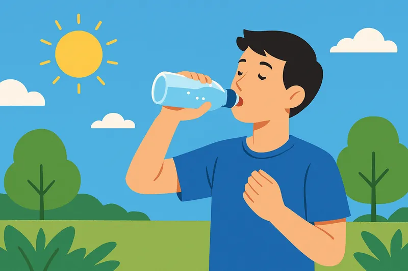 zatsugaku summer boy drinking water on a sunny day