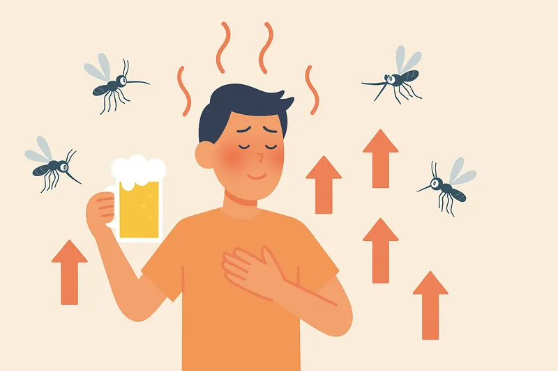 zatsugaku summer man with beer and mosquitoes