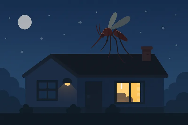 zatsugaku summer mosquito on roof at night