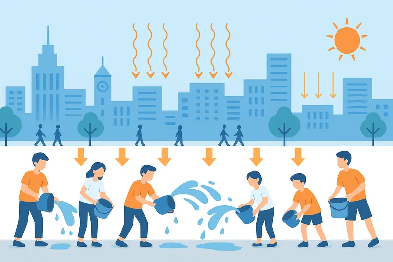 zatsugaku summer people cooling down with water in city