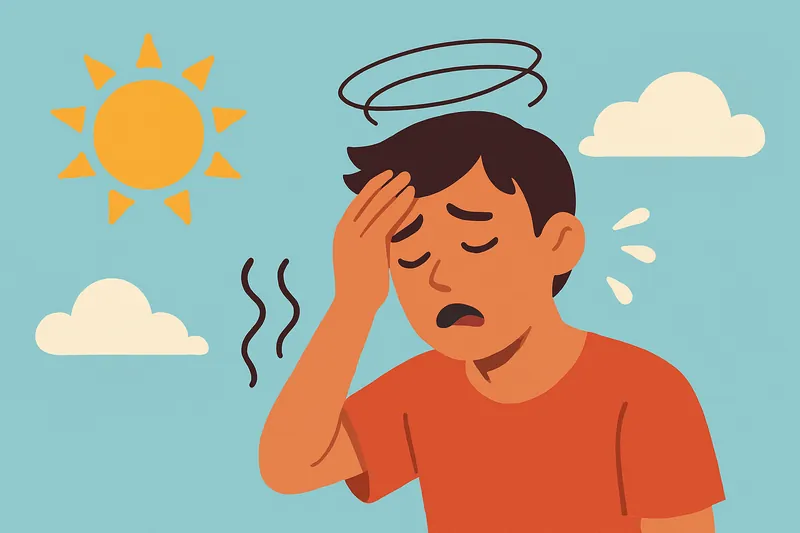 zatsugaku summer person holding head with heat