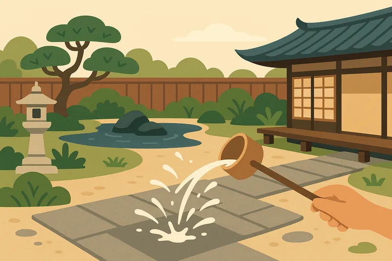 zatsugaku summer japanese garden watering