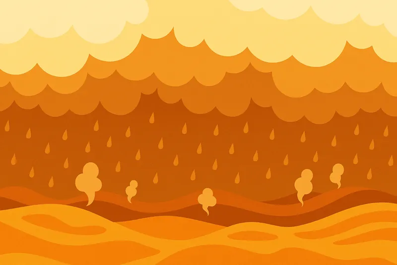 zatsugaku universe orange clouds and rain