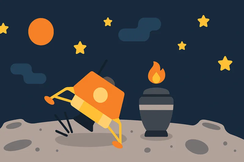 zatsugaku universe space lander on moon with torch