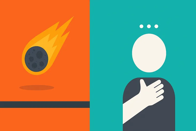 zatsugaku universe meteor and person with hand on chest