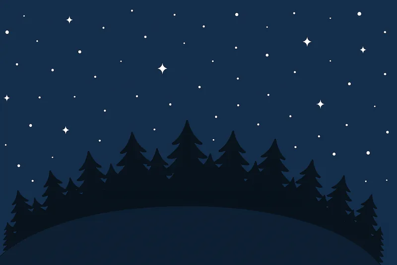 zatsugaku universe night sky with stars and trees