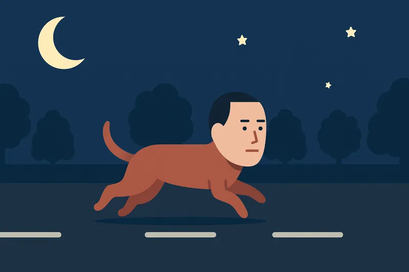 zatsugaku urban legend dog human hybrid running at night