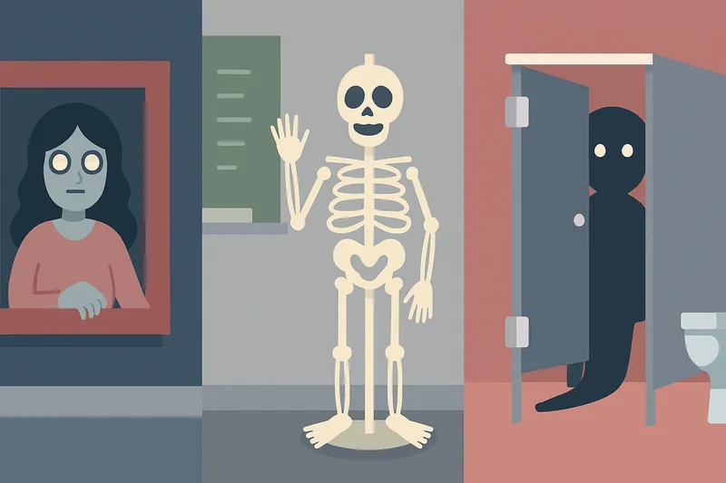 zatsugaku urban legend ghost skeleton bathroom